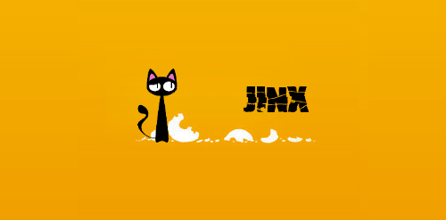 简洁猫头JINX logo设计