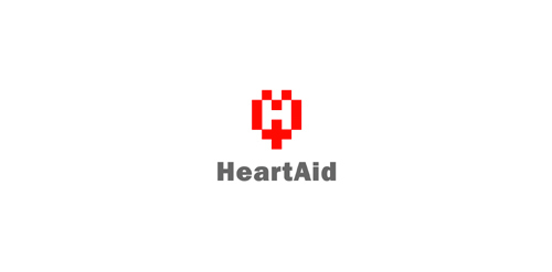 心形像素化Logo设计:HeartAid