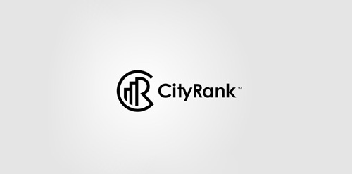 CityRank logo设计:简洁城市符号