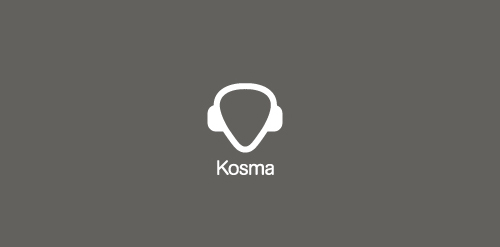 Kosma logo设计:简约耳机图标