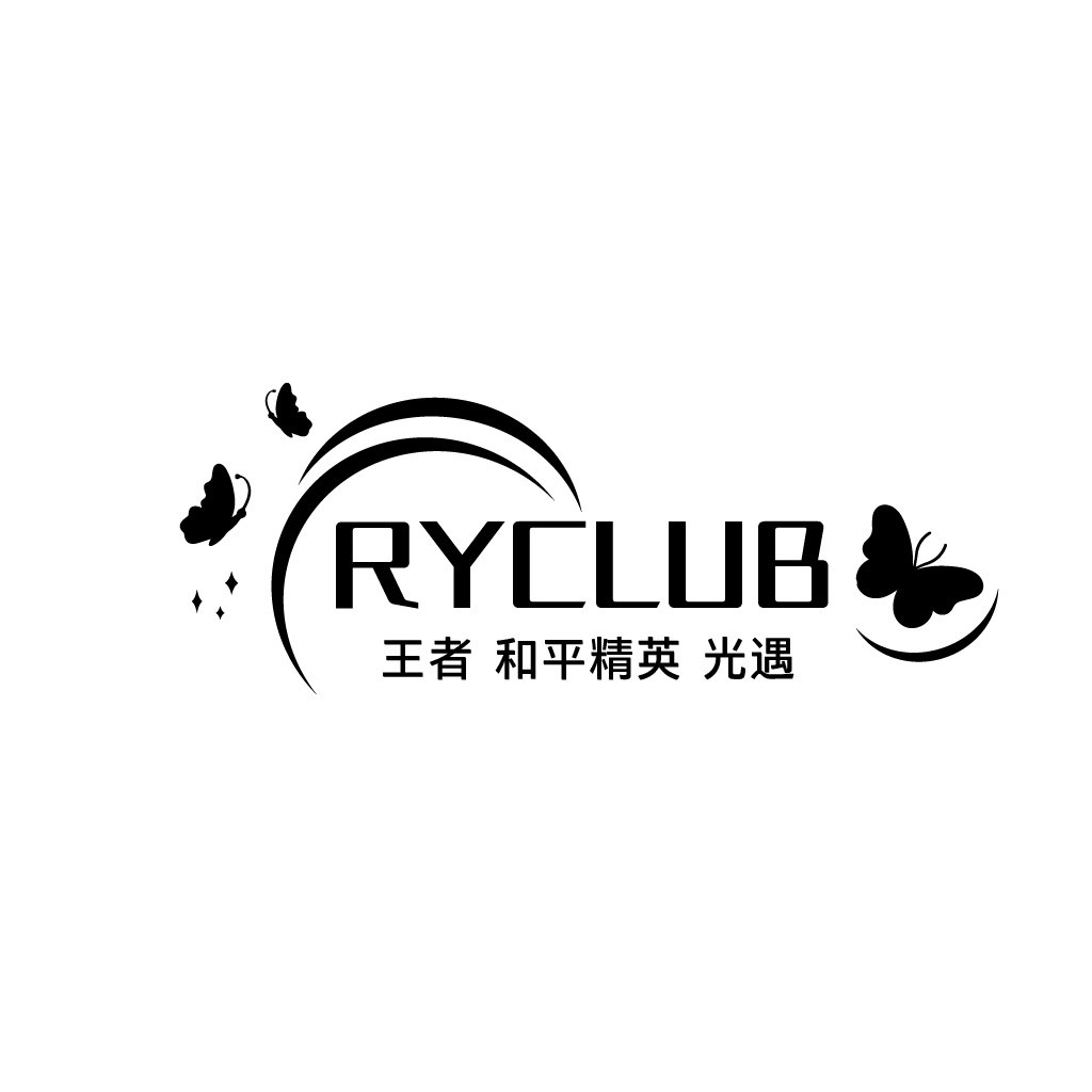 蝴蝶元素的RYC俱乐部logo设计