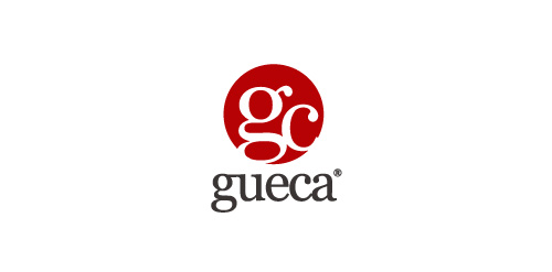 简约红色圆圈字母GUECA logo设计