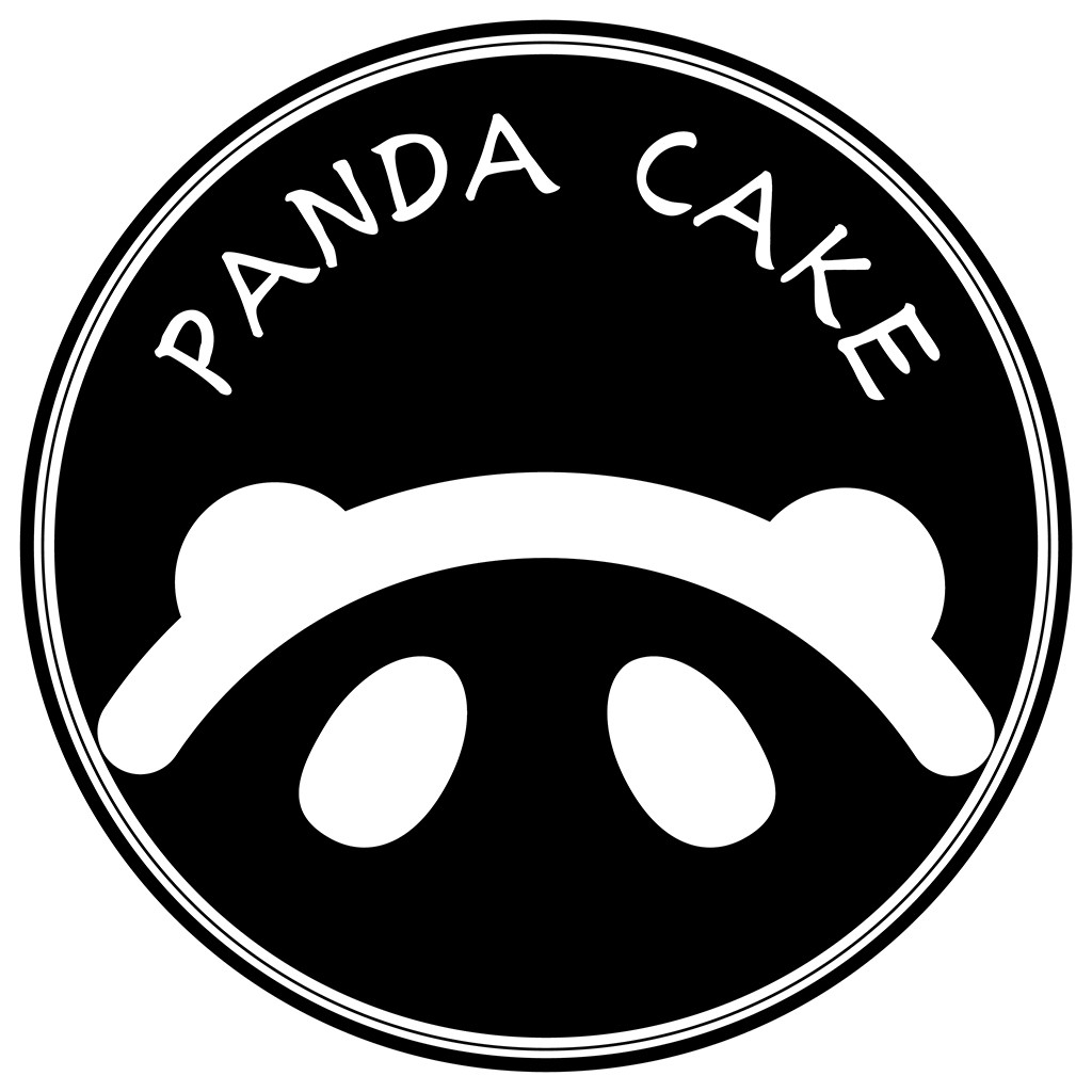 熊猫蛋糕logo设计：简约黑白熊猫头像