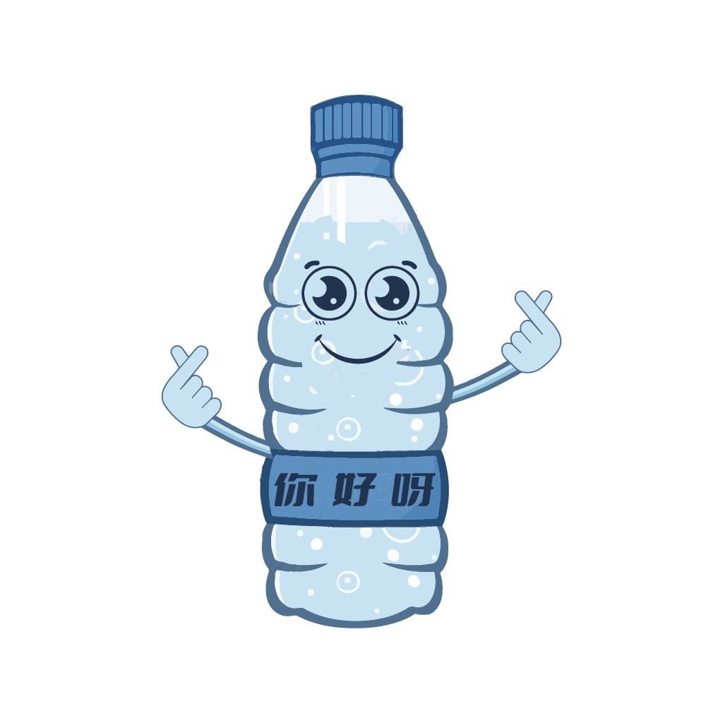 卡通水瓶logo设计:清新可爱,适合饮品行业