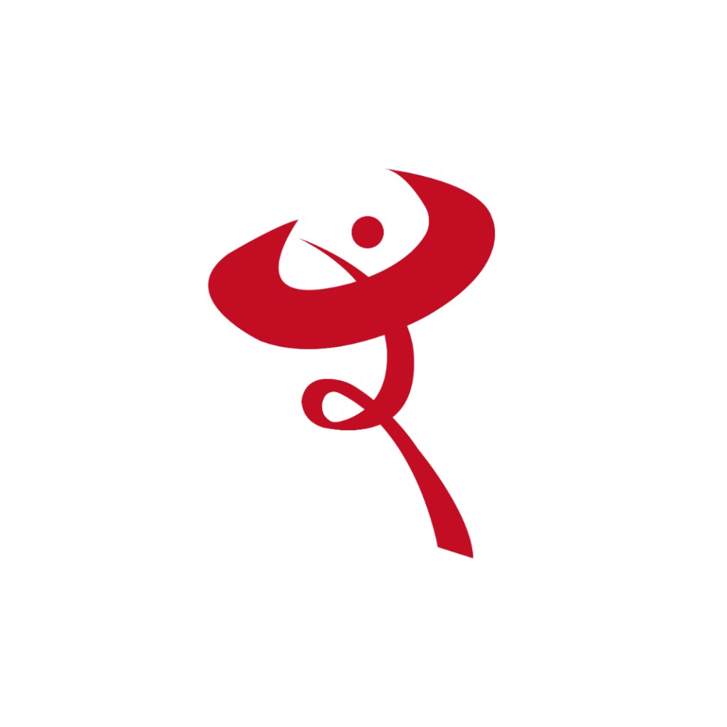 红色抽象人形logo设计