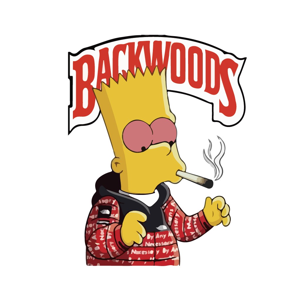 卡通风格烟民Bart Simpson头像logo设计