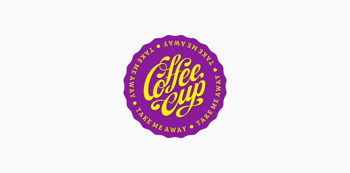 紫色咖啡杯Logo设计