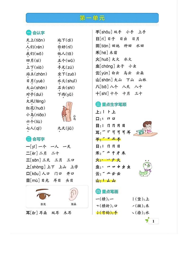 一上语文必考梳理