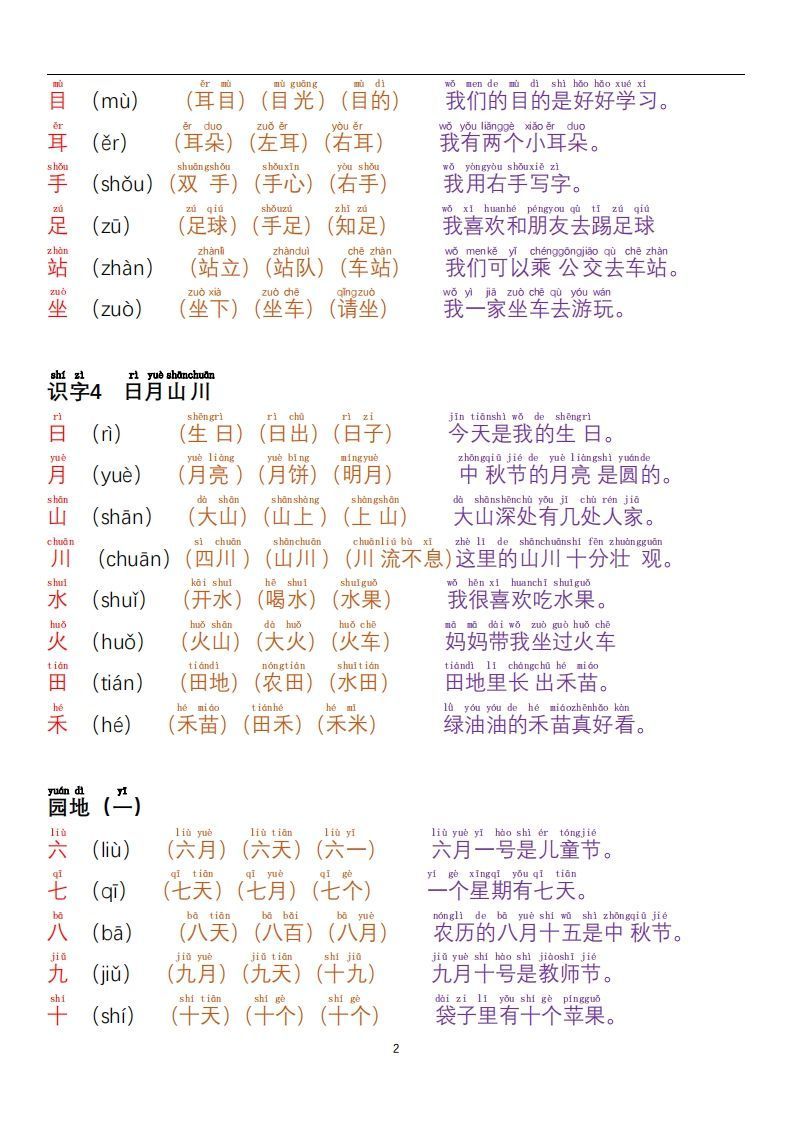 【24秋-每日晨读彩色阅读本】一上语文