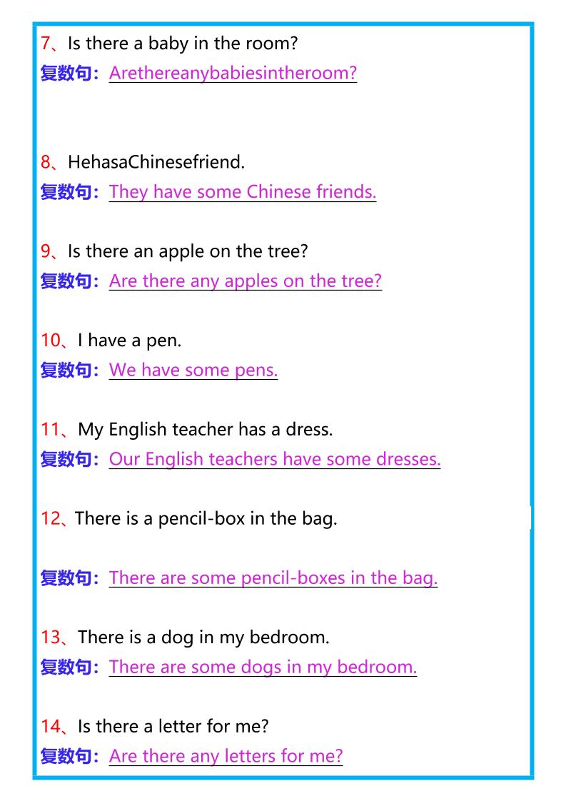 【2025秋新版】三年级上册英语句子专项训练