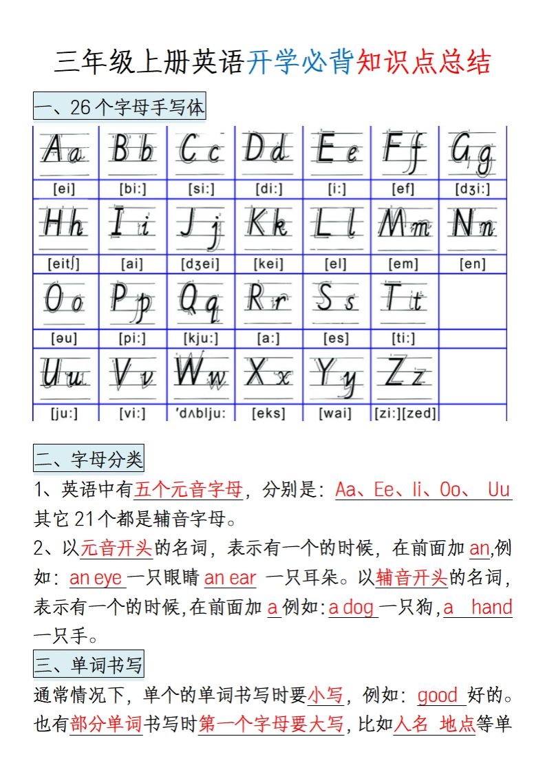 三上英语知识点归纳总结（全国通用版）