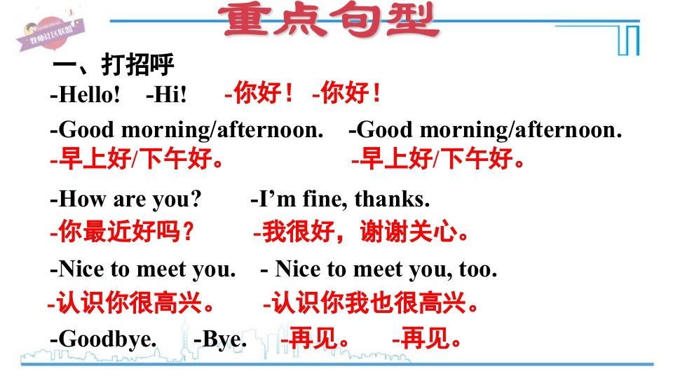 三年级英语上册期末复习专项二常用句型（人教PEP）