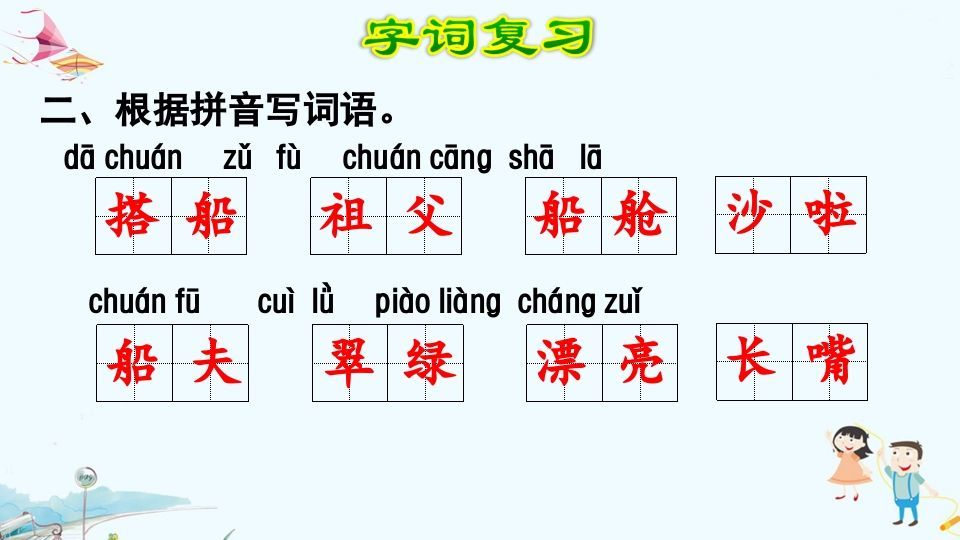 三年级语文上册第5单元复习（部编版）