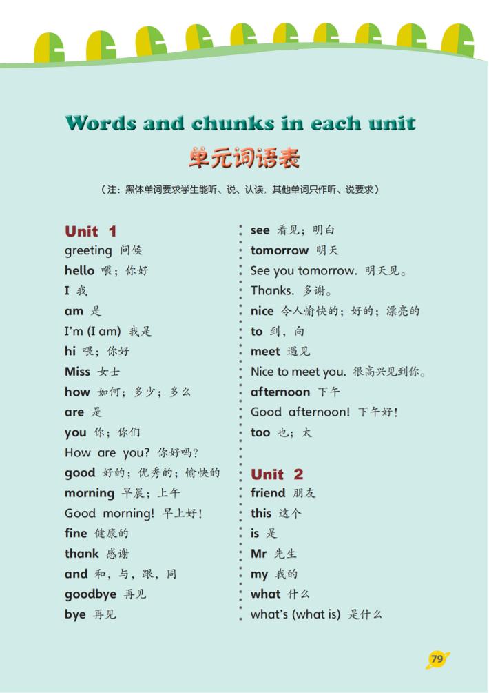 三上英语（鲁科版）单词表