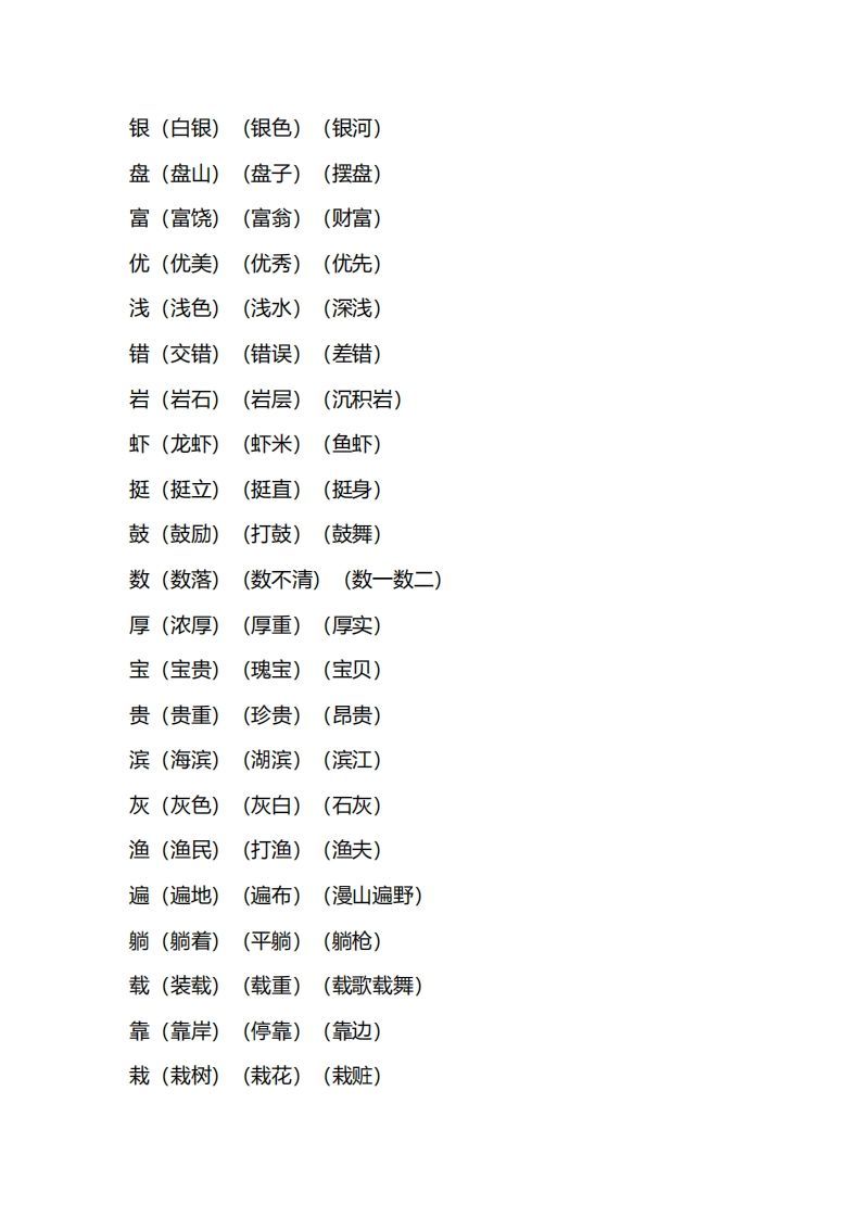 三年级语文上册第六单元知识要点汇总（部编版）