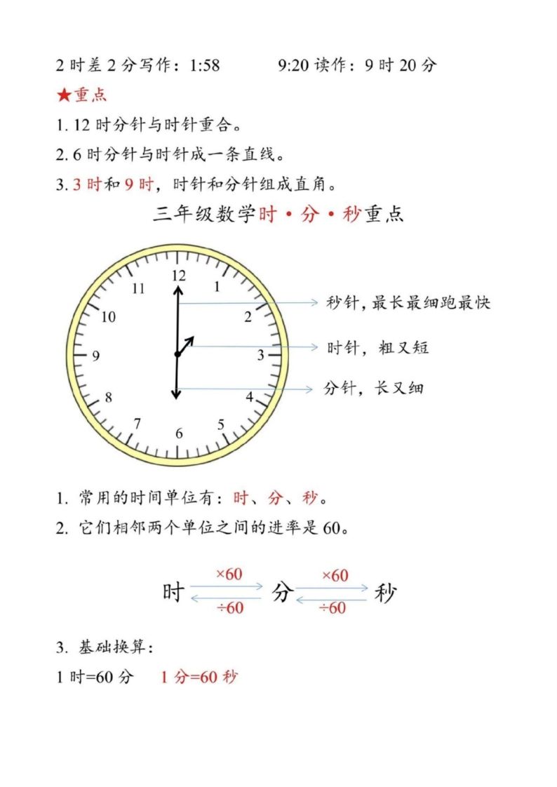 【二上数学】重难点认识时间钟表k