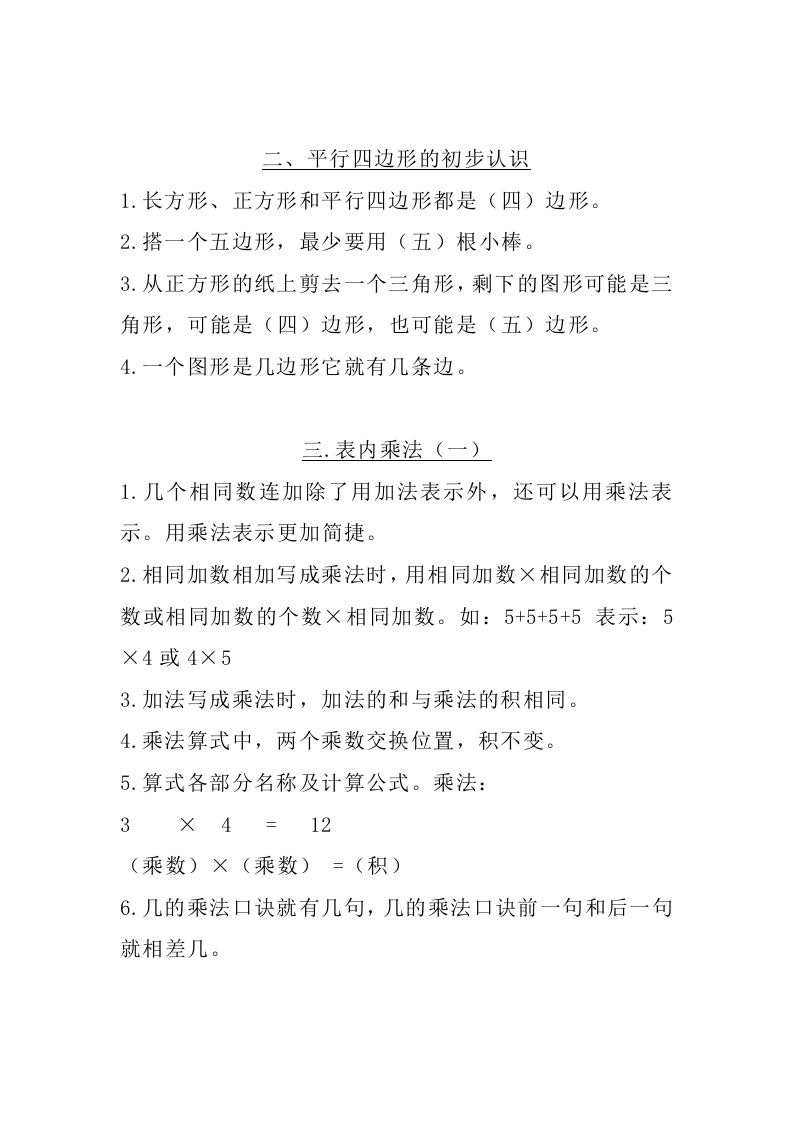 二上苏教数学知识点汇总预习