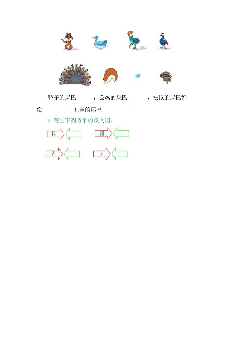 二年级语文上册6比尾巴（部编）