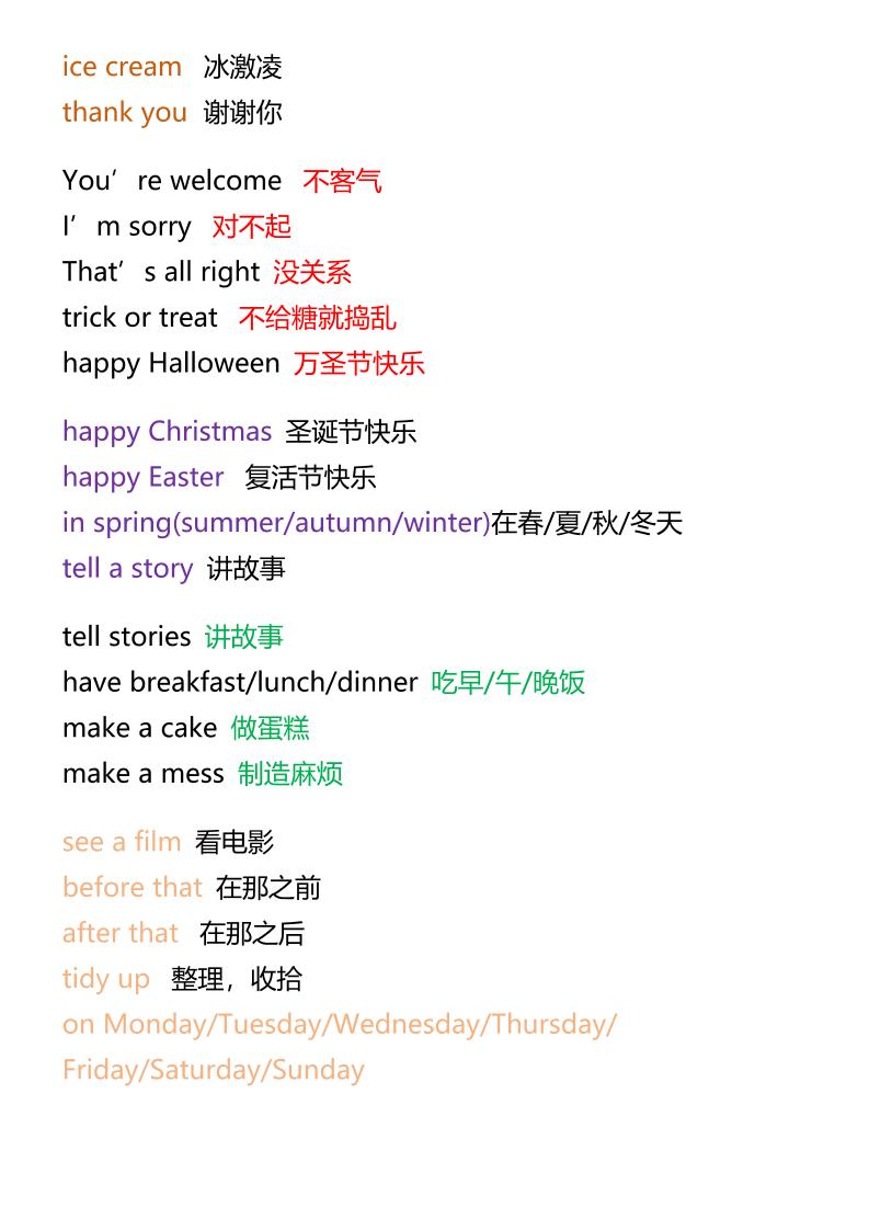 【2025秋新版】五年级上册英语必考重点短语汇总
