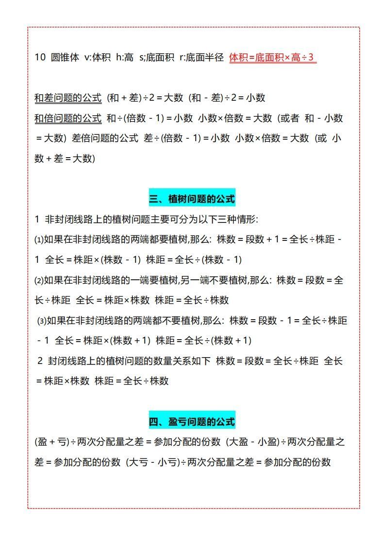 【五上】数学必背汇总