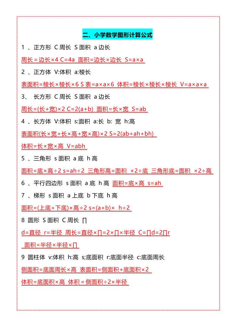 五年级上册数学必背知识汇总