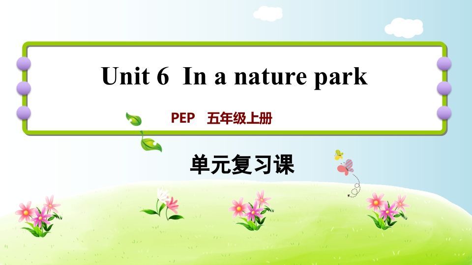 五年级英语上册Unit6（人教版PEP）
