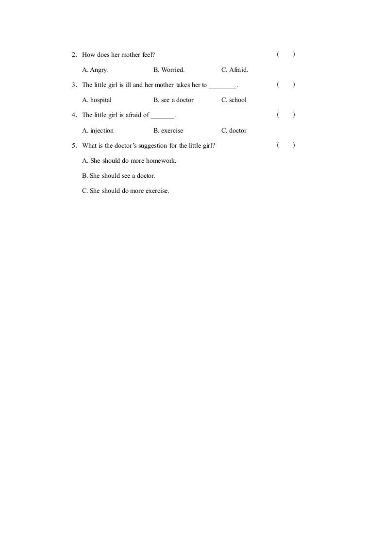 六年级英语上册Unit4习题——第三课时（人教版一起点）