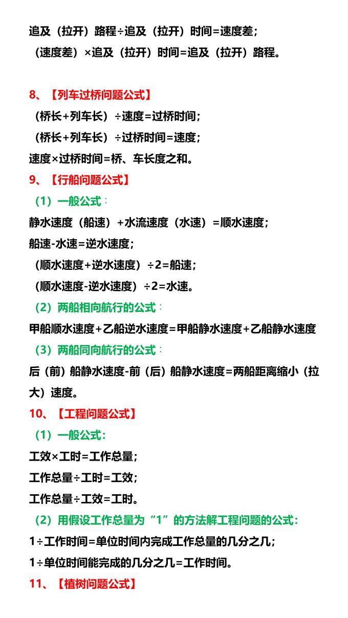 【2025秋新版】四年级数学应用题数量关系公式-四上数学