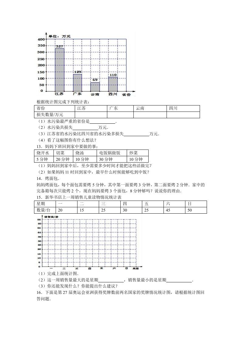 四年级数学上册第7单元测试卷1（人教版）