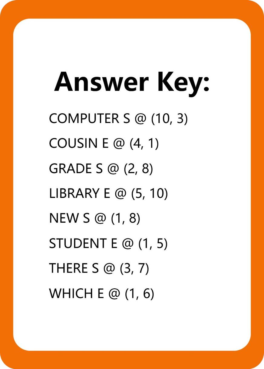 25秋闽教版四上英语字谜游戏U1