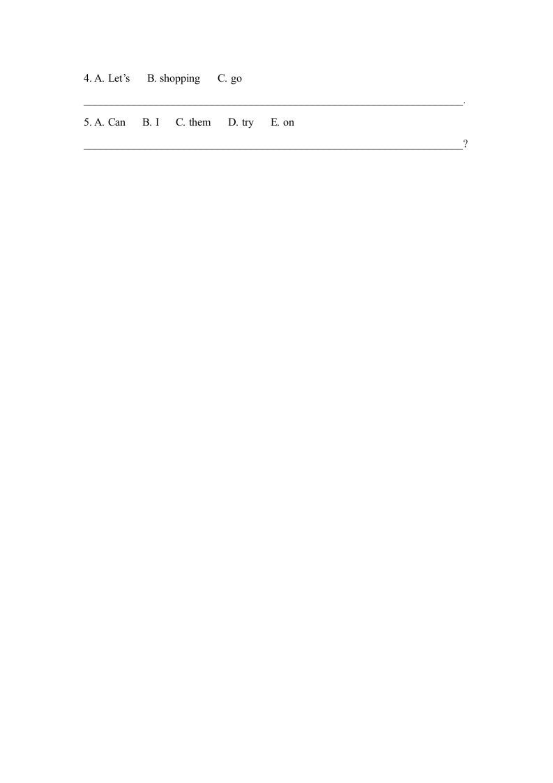 四年级英语上册Lesson31_课时训练（人教版一起点）