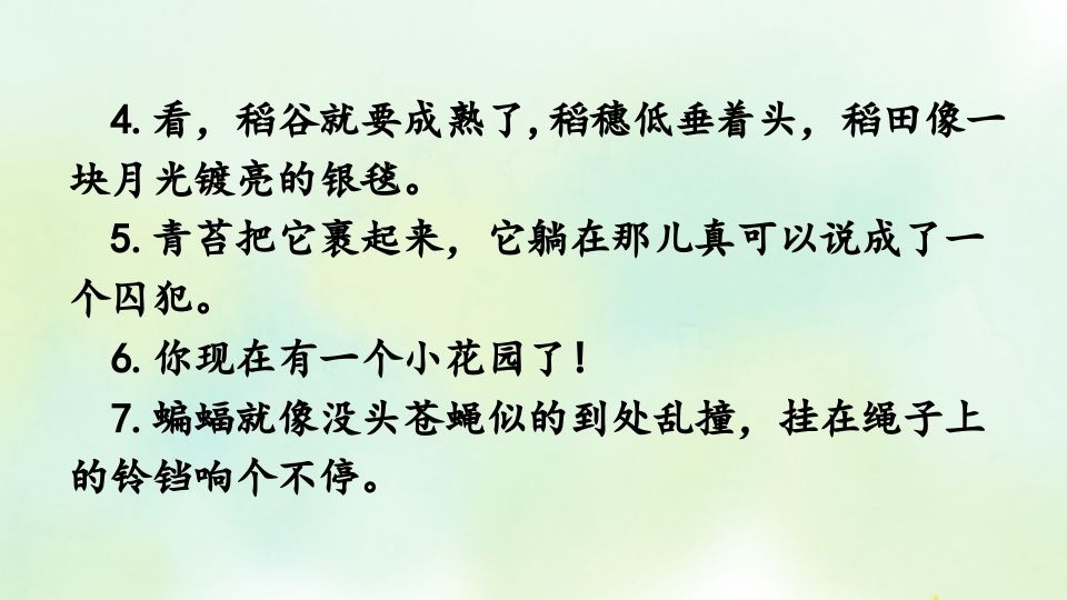 四年级语文上册专项3句子复习课件