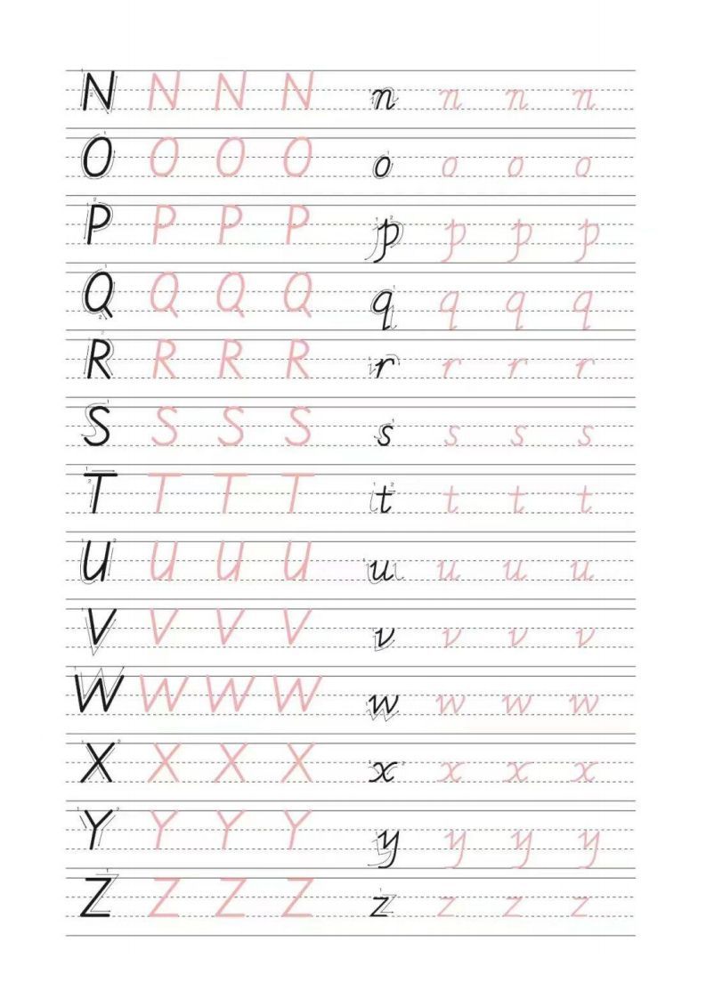书写体26个字母