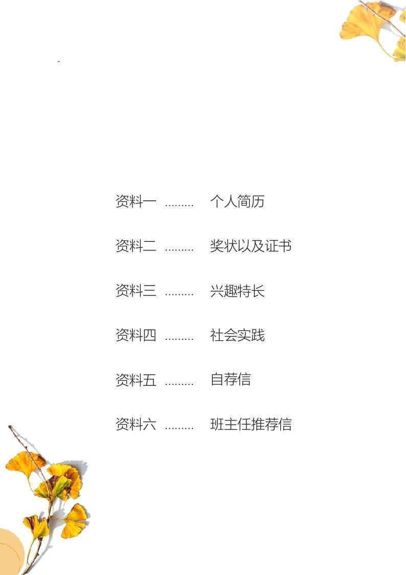 多页-小升初简历90
