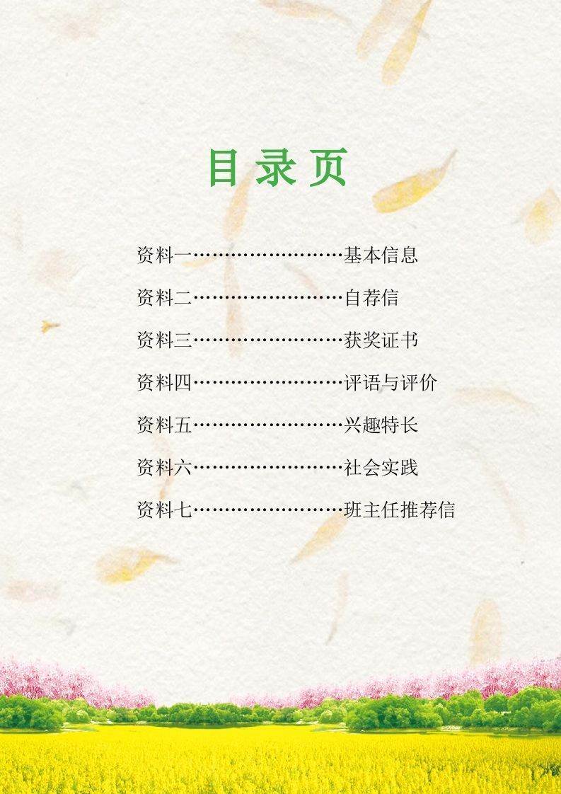 多页-小升初简历95