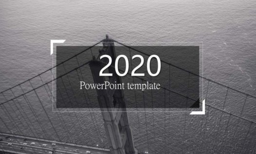 钢铁跨海大桥PPT模板