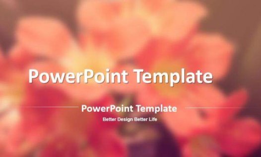 朦胧模糊花朵风景PPT模板