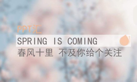 淡雅唯美春天朦胧桃花PPT模板