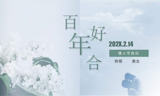 唯美浪漫简约小清新情人节告白求婚婚礼婚庆策划PPT模板