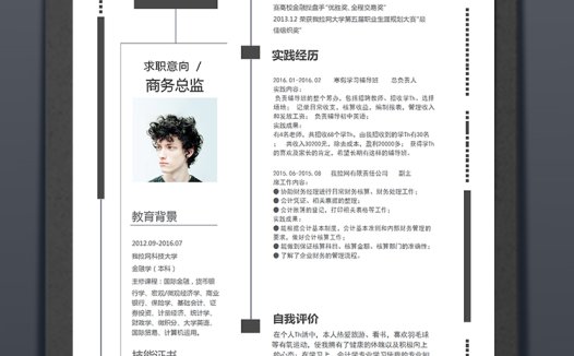 黑色大气简约风格商务总监个人简历模板