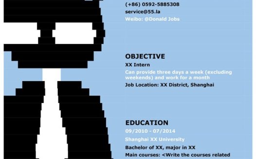 优秀大学生个人求职简历英文模板（图形小人）