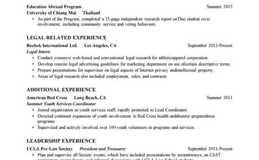 律师找实习英文简历模板