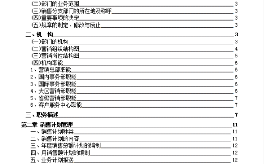 某公司营销管理制度word模板