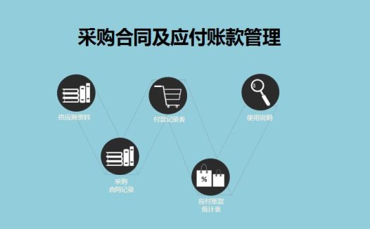 天蓝色系采购合同管理系统excel表格模板