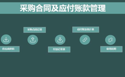 绿色系采购合同管理系统excel表格模板