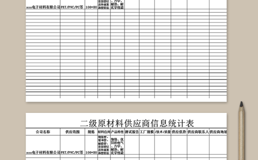 二级原料供应商信息统计表