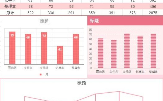 红色办公用品采购单excel模板