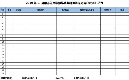 用户发票汇总excel表格模板