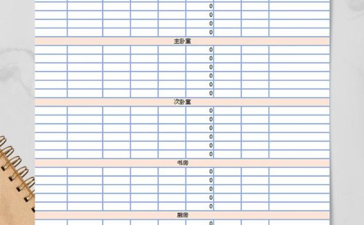 清新边框房屋装修预算表