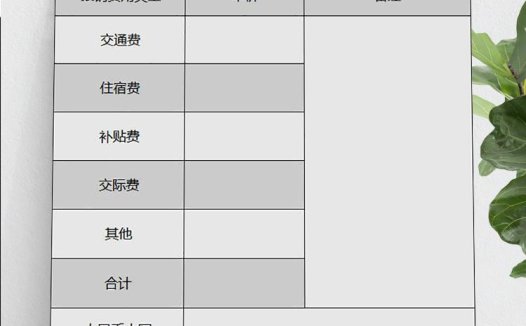 灰色外勤报销明细单Excel模板